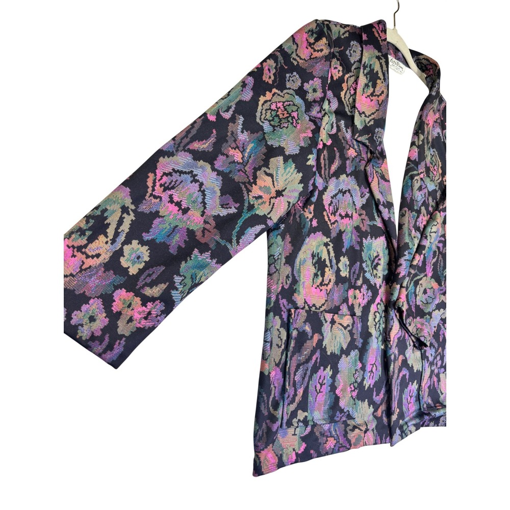 Lucky Winner Vintage Floral Tapestry Blazer Jacket Womens Size 8 Made in USA